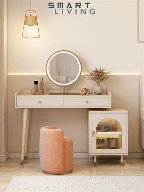 【Pre-Order】Cream-style Solid Wood Dressing Table - Modern Simple ...