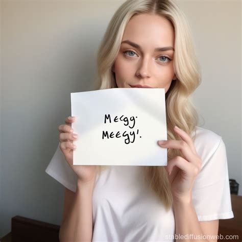 Blonde Woman Vega Thompson with Handwritten Paper | Stable Diffusion Online