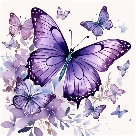 Stunning Butterfly Watercolor Digital Download | Purple Butterfly Art