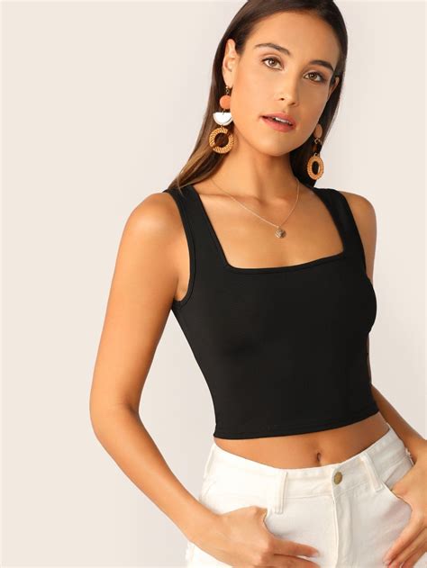 ribbed crop tank tops