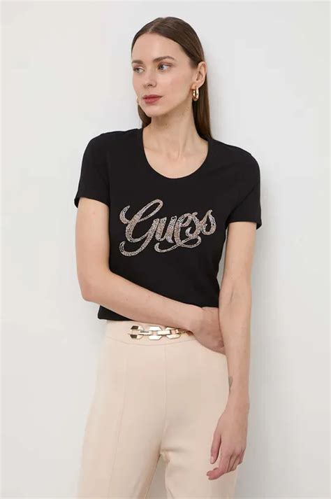 Футболка Guess женская цвет чёрный W4GI30 J1314 | ANSWEAR.ua