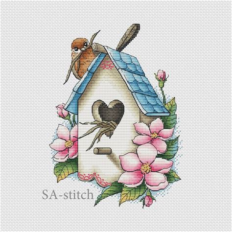 Cross Stitch Pattern birdhouse PDF Instant | Etsy