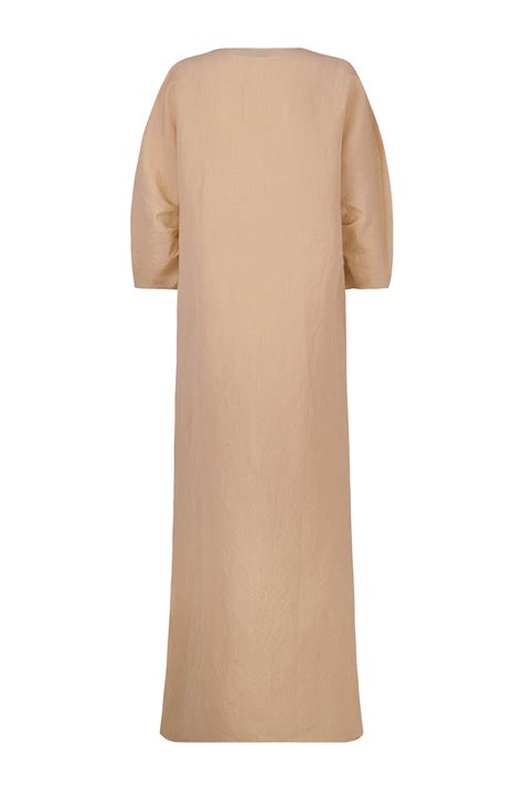Cortana - Dakota, pink linen and virgin wool dress