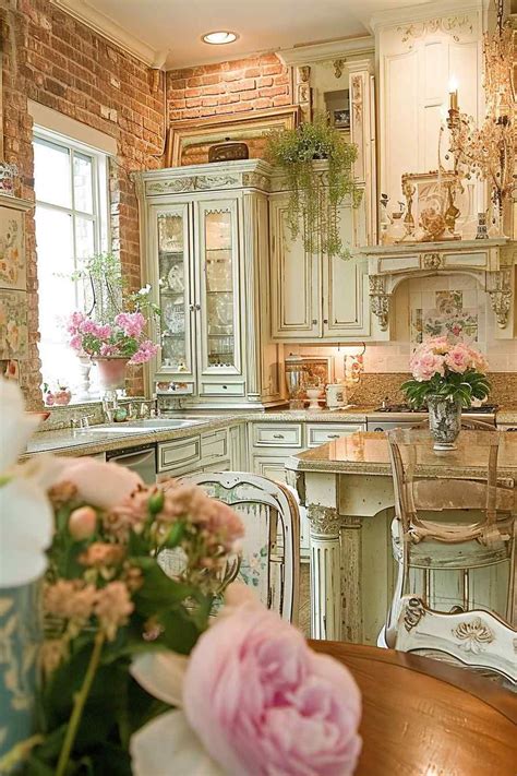 kitchen ideas combine french country  shabby chic style concept