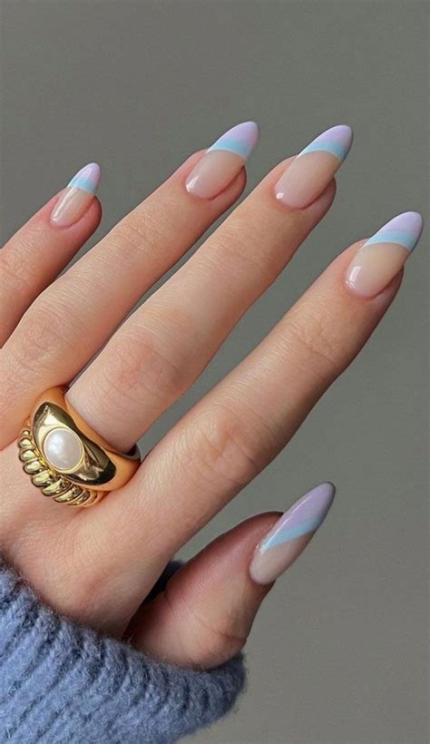 40 Cute & Coloured French Tip Nails : Layered of Pastel | Gel nails ...