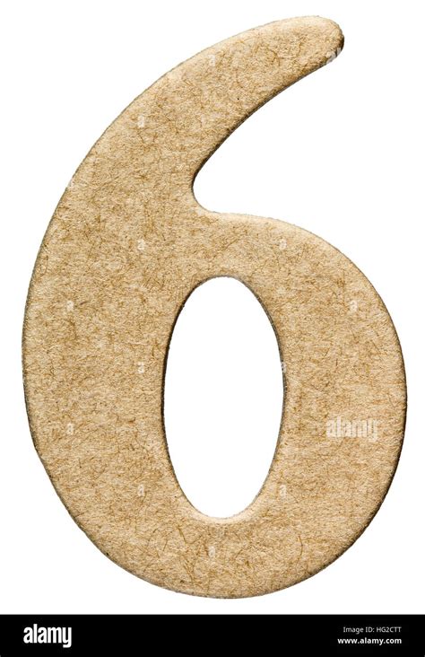 6, six, numeral from cardboard, isolated on white background Stock ...