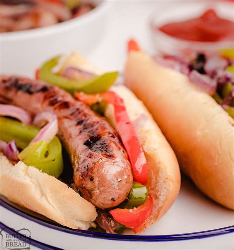 GRILLED ITALIAN SAUSAGES WITH PEPPERS - Butter with a Side of Bread