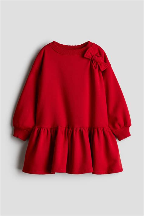 Рокля от спортно трико - Червен - ДЕЦА | H&M BG