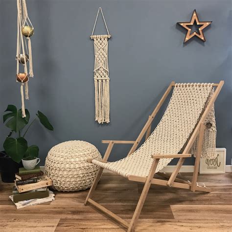 How to Macrame a Deckchair DIY Kit by Wool Couture | Macrame furniture ...