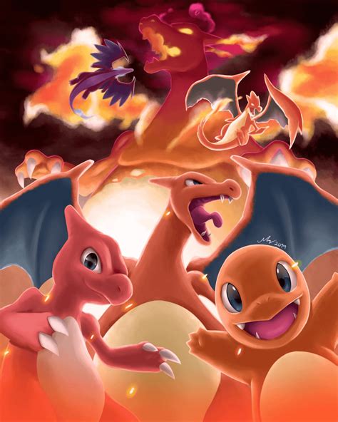 Charmander E Charizard - Charmander Charmeleon Charizard Wallpaper