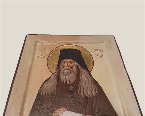 Икона святого Льва Оптинского на ковчежной доске