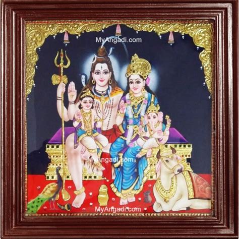 shiva parivar family tanjore painting