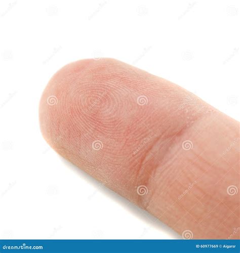 Fingertip on white stock image. Image of point, thumb - 60977669