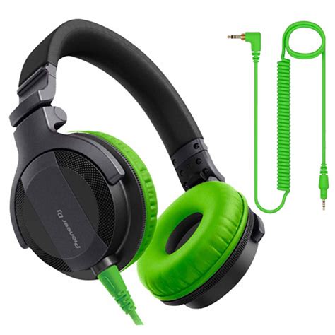 Pioneer DJ HDJ-CUE1 Headphone with Green Ear Pad Package