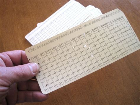 Vintage Computer Punch Card Data Processing Cards - Etsy