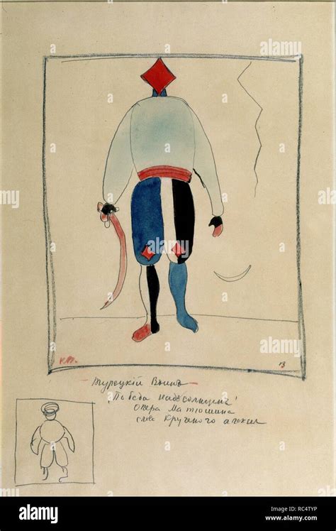 Turkish warrior. Costume design for the opera Victory over the sun by A ...