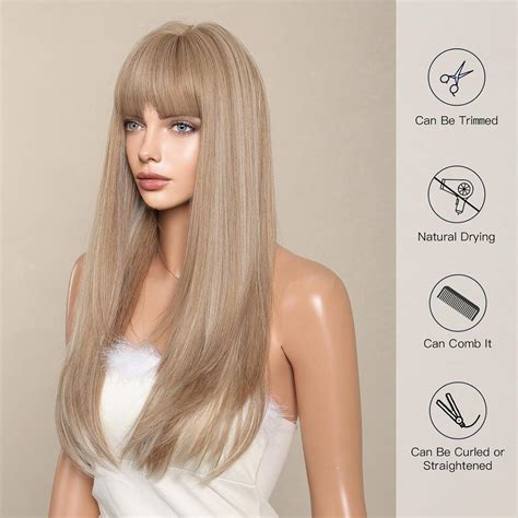 Allbell Pelucas largas de color rubio sucio en capas para mujer, peluca