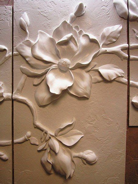 МК Барельеф "Большой цветок"(серия "Джунгли") Plaster Wall Art, Plaster ...