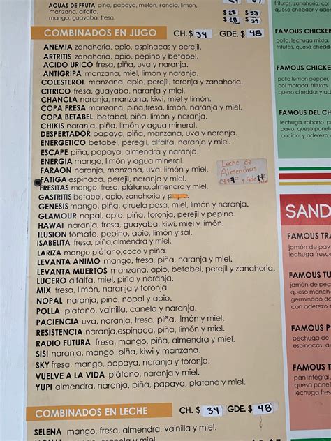 Menu at La Famosa pub & bar, Monterrey, Lázaro Cárdenas 3806