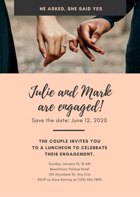 Free, printable engagement announcement templates | Canva