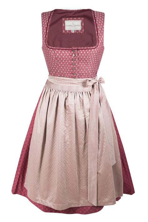 Gamsbock Dirndl in satten Rottönen