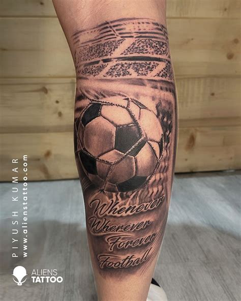 Football Tattoo | Soccer tattoos, Tattoos for guys, Leg tattoo men