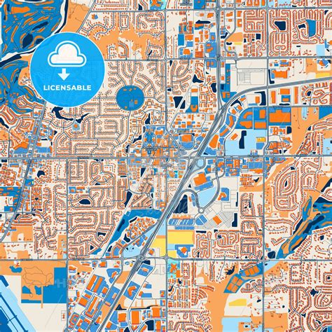 Colorful Fishers Street Map With Labels And Buildings – HEBSTREITS