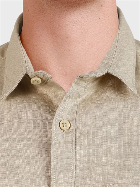 mens khaki slim fit solid casual shirt tigc