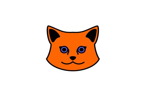 orange cute cat face logo design vector (1752229) | Logos | Design Bundles