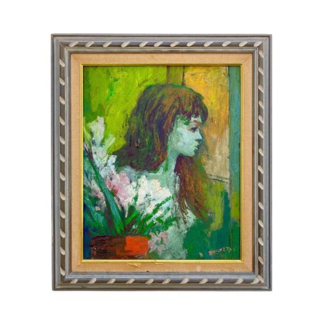 Original Vintage 1960s Vibrant Nude Painting by Louis Anthony Burnett