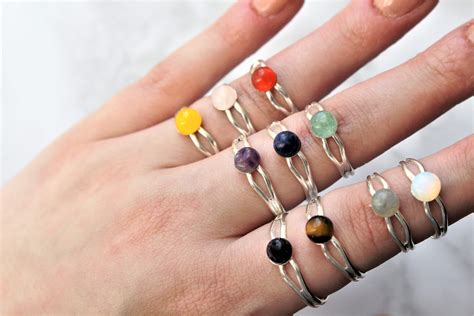 adjustable crystal ring jewellery sterling silver gift    uk