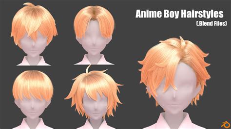 ArtStation - Anime Boy Hairstyles Pack (.Blend Files) | Game Assets