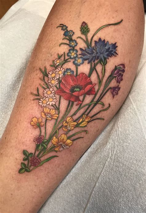 Pin by Annukka Vennala on Body art | Garden tattoos, Wildflower tattoo