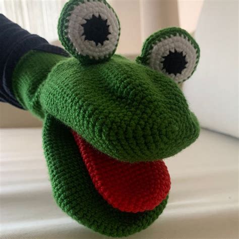 frog hand puppet etsy