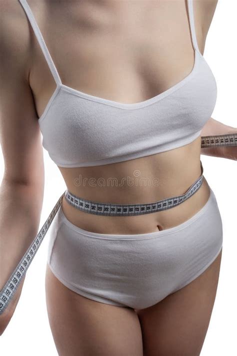 Woman Measuring Perfect Shape of Beautiful Waist. Healthy Lifestyle ...