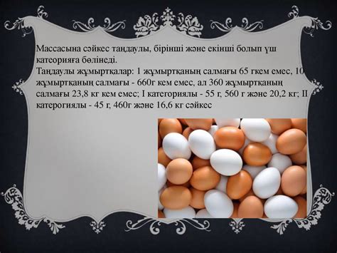 Жұмыртқа және жұмыртқа өнімдерінің классификациясы, Тұтынушылық ...