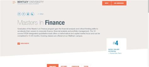 bentley university masters  finance   reviews features