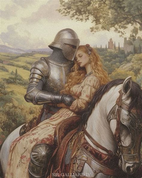 Medieval Knight and Princess Art