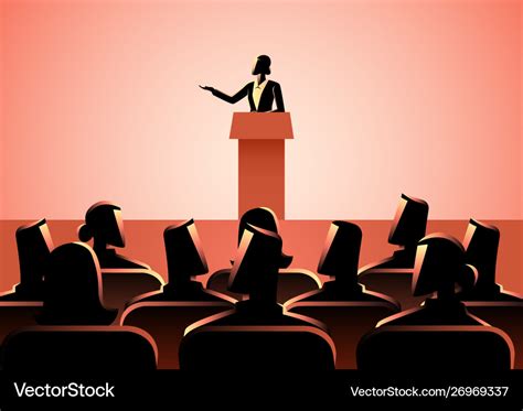woman giving  speech  stage royalty  vector image