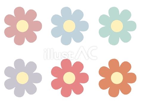 パステルカラーの花モチーフイラスト - No: 25162040｜無料イラスト・フリー素材なら「イラストAC」