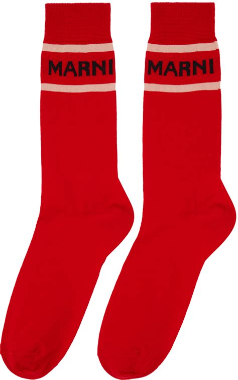 Marni Red Logo Socks Marni