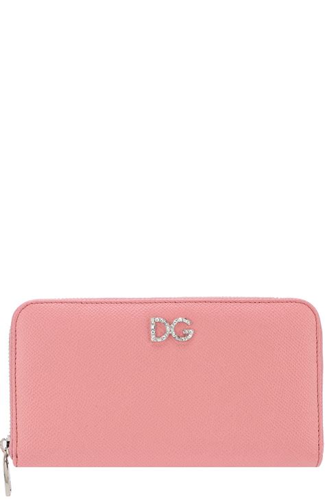 Женские розовые кожаный кошелек на молнии DOLCE & GABBANA купить в ...