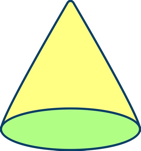 Geometry Cone Icon In Green And Yellow Color. 24951099 Vector Art at ...