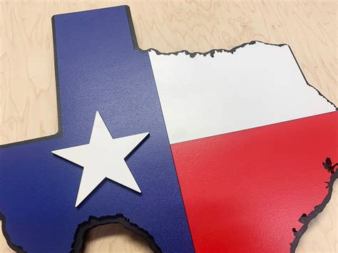 Texas State Shape Wood Flag – Patriot Wood