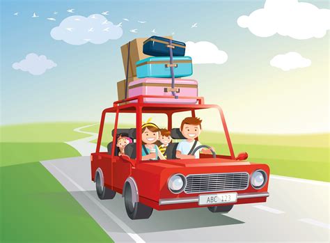 Red Family Car Clipart