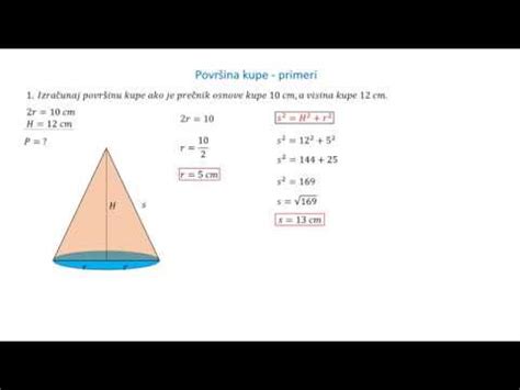 Površina kupe - primeri | Math Helper - YouTube