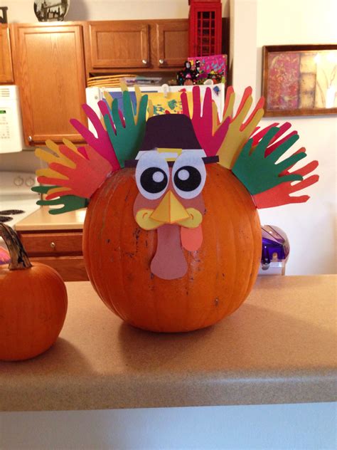 We made turkey pumpkins today!! | Thanksgiving crafts decorations ...