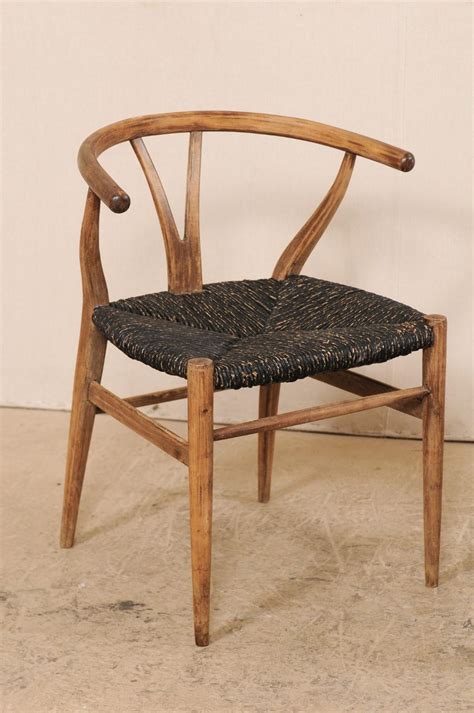 Pair of Midcentury Danish Wood and Raffia Occasional Chairs at 1stDibs ...