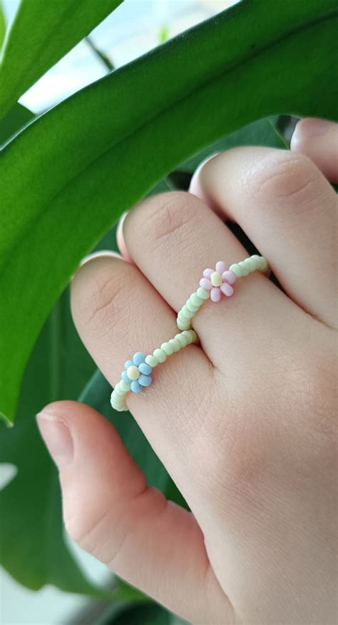 ♡Парные кольца из бисера♡ | Модные кольца, Ожерелье с бантиками ...
