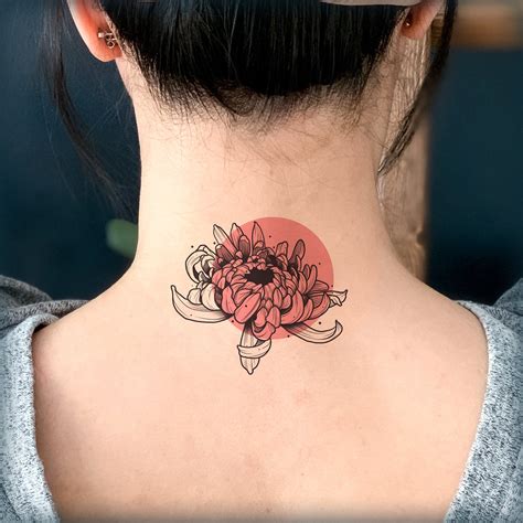 Realistic Chrysanthemum Flower Tattoo